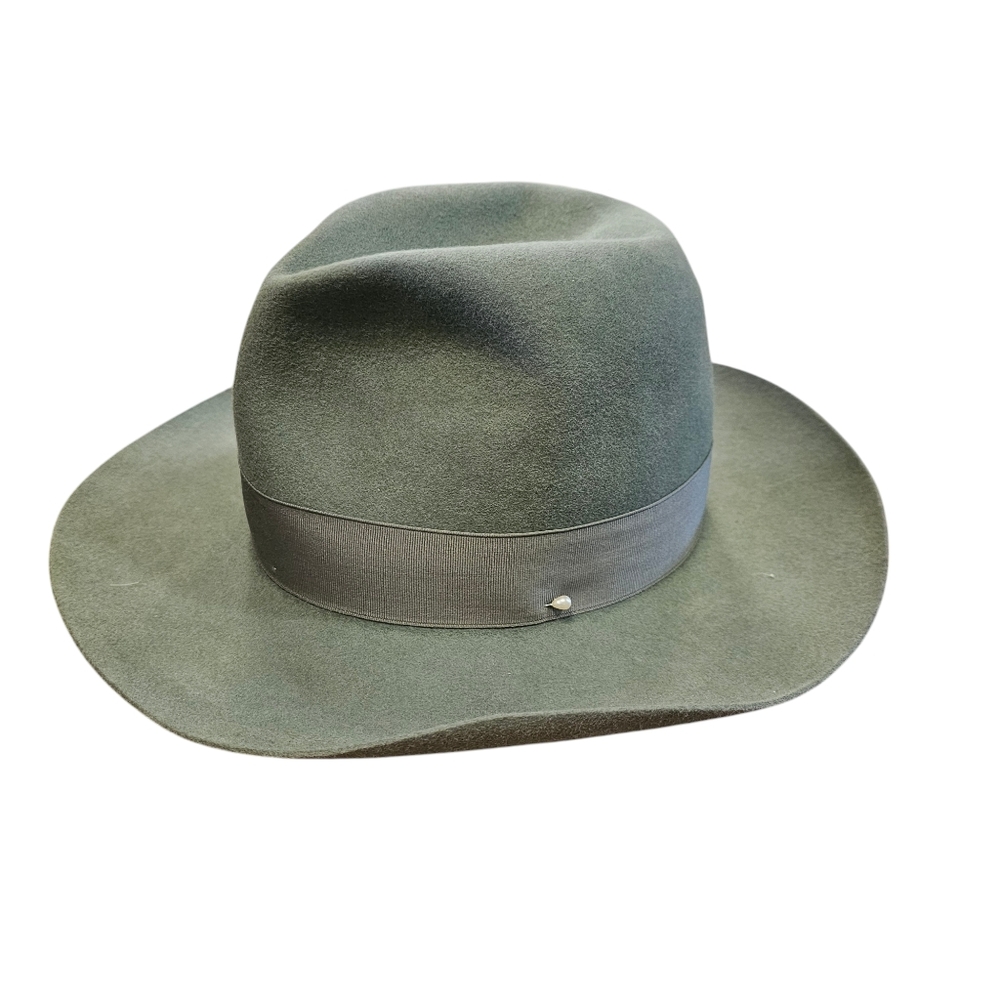 Borsalino Ladies Moss Green Felted Wool Hat - Picture 3 of 7